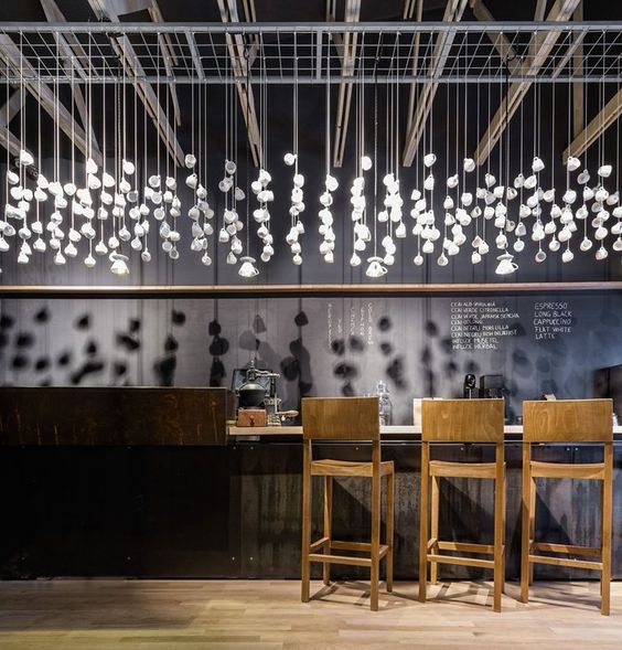 Một số mẫu đèn độc lạ trong thiết kế nội thất quán cafe 7