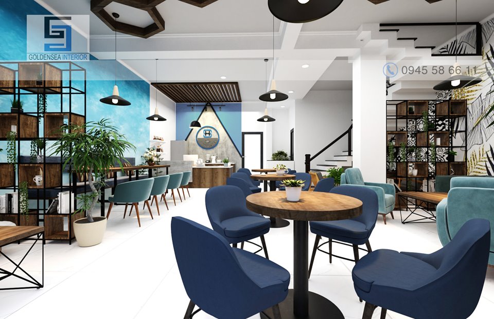 "Đẹp quên lối về" với thiết kế quán cafe Hung Sang coffee tông màu trắng - xanh lạ mắt 3