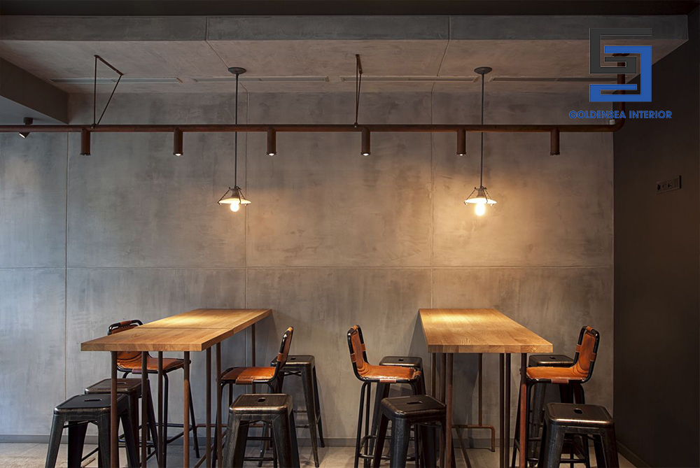 Phong cách Industrial mạnh mẽ trong thiết kế nội thất quán cafe 1